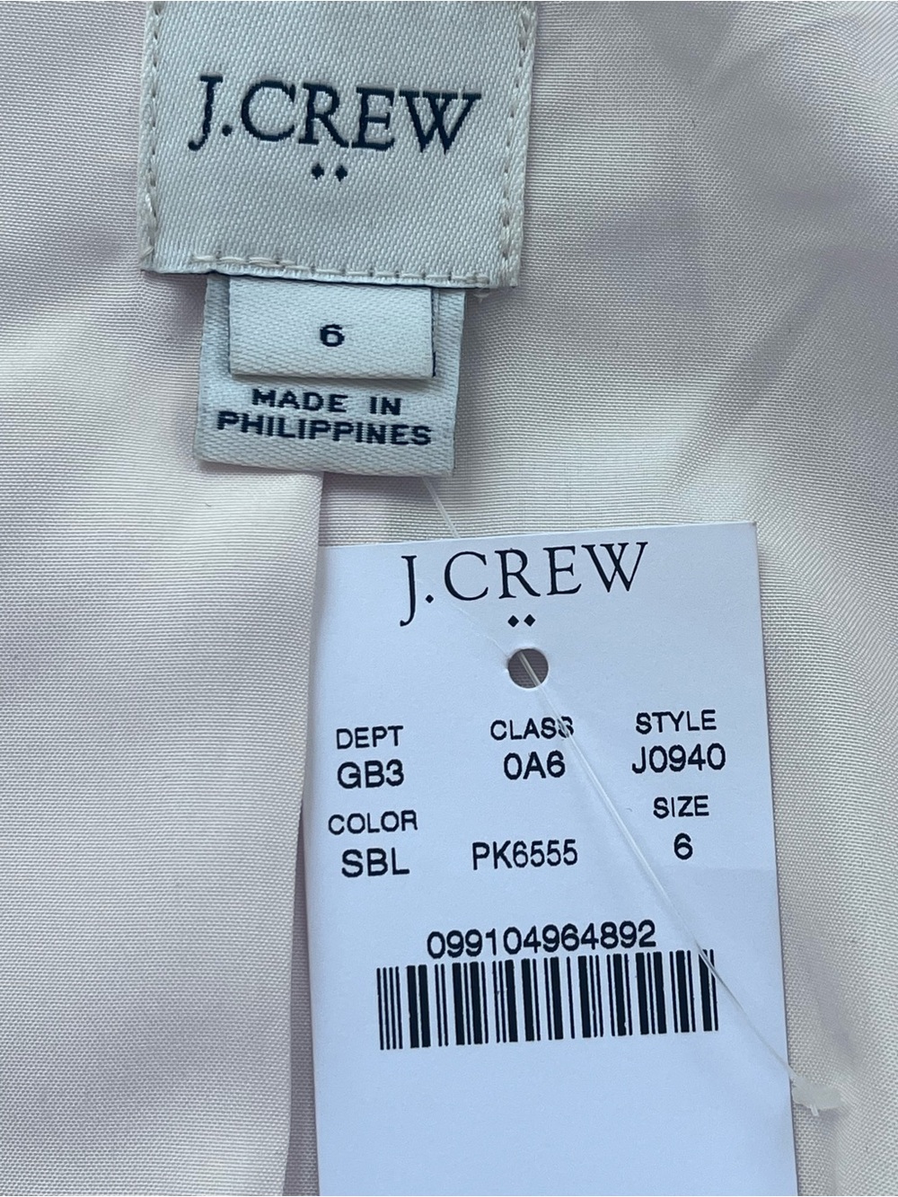 J Crew Pale Pink Blazer Size 6 Preppy Business Summer Classic New With Tags - Picture 4 of 8